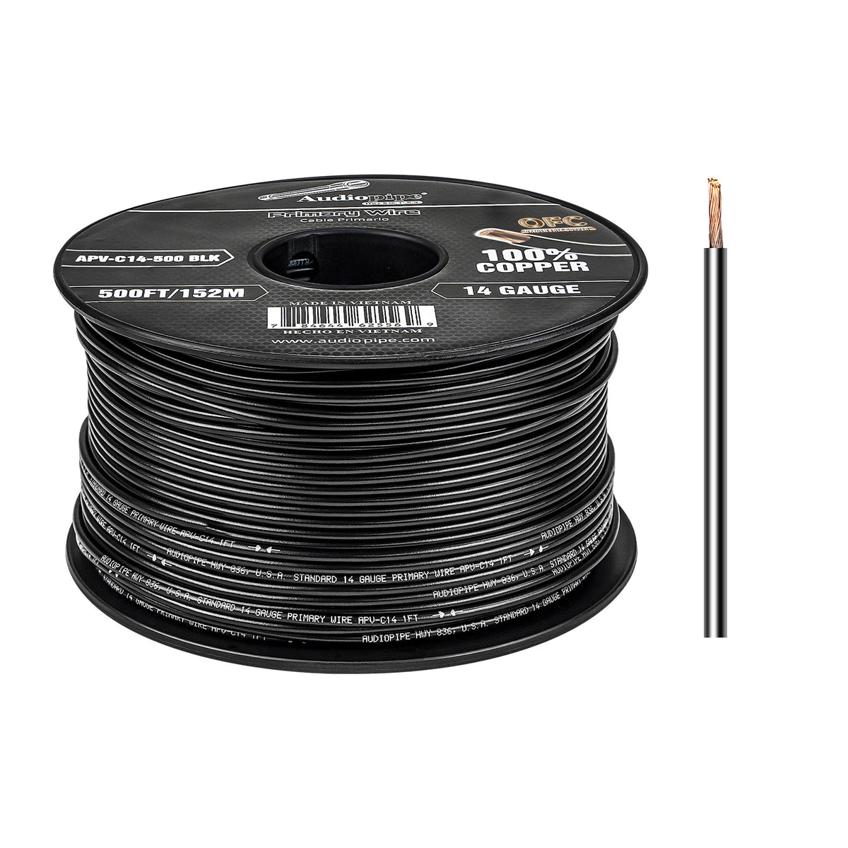 APV-C14-500 BLK 500Ft 14 Gauge Black Primary Wire