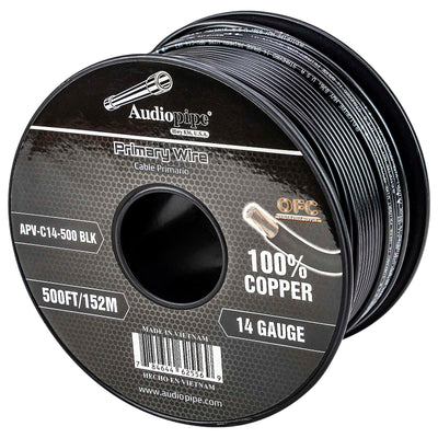 500Ft 14 Gauge Black Primary Wire (APV-C14-500 BLK)