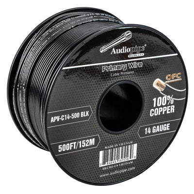 500Ft 14 Gauge Black Primary Wire (APV-C14-500 BLK)