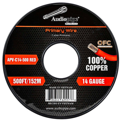500Ft 14 Gauge Red Primary Wire (APV-C14-500 RED)