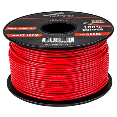 500Ft 14 Gauge Red Primary Wire (APV-C14-500 RED)
