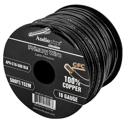 500Ft 16 Gauge Black Primary Wire (APV-C16-500 BLK)