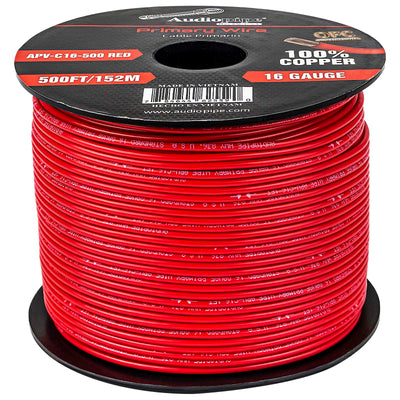 500Ft 16 Gauge Red Primary Wire (APV-C16-500 RED)
