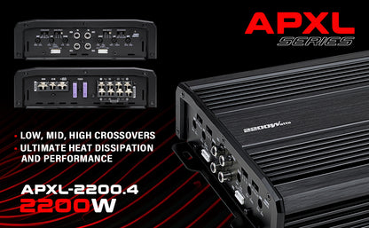 APXL-2200.4 4-Channel Class A/B Mosfet Amplifier (2200 Watts)