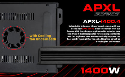 APXL-1400.4 4-Channel Class A/B Mosfet Amplifier (1400 Watts)