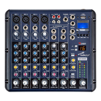 8 Channel Mixer with DSP Effect & MP3 Player (AQP-8100DU)
