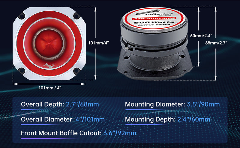 Heavy Duty Titanium Super Tweeter (ATR-4061-RED)