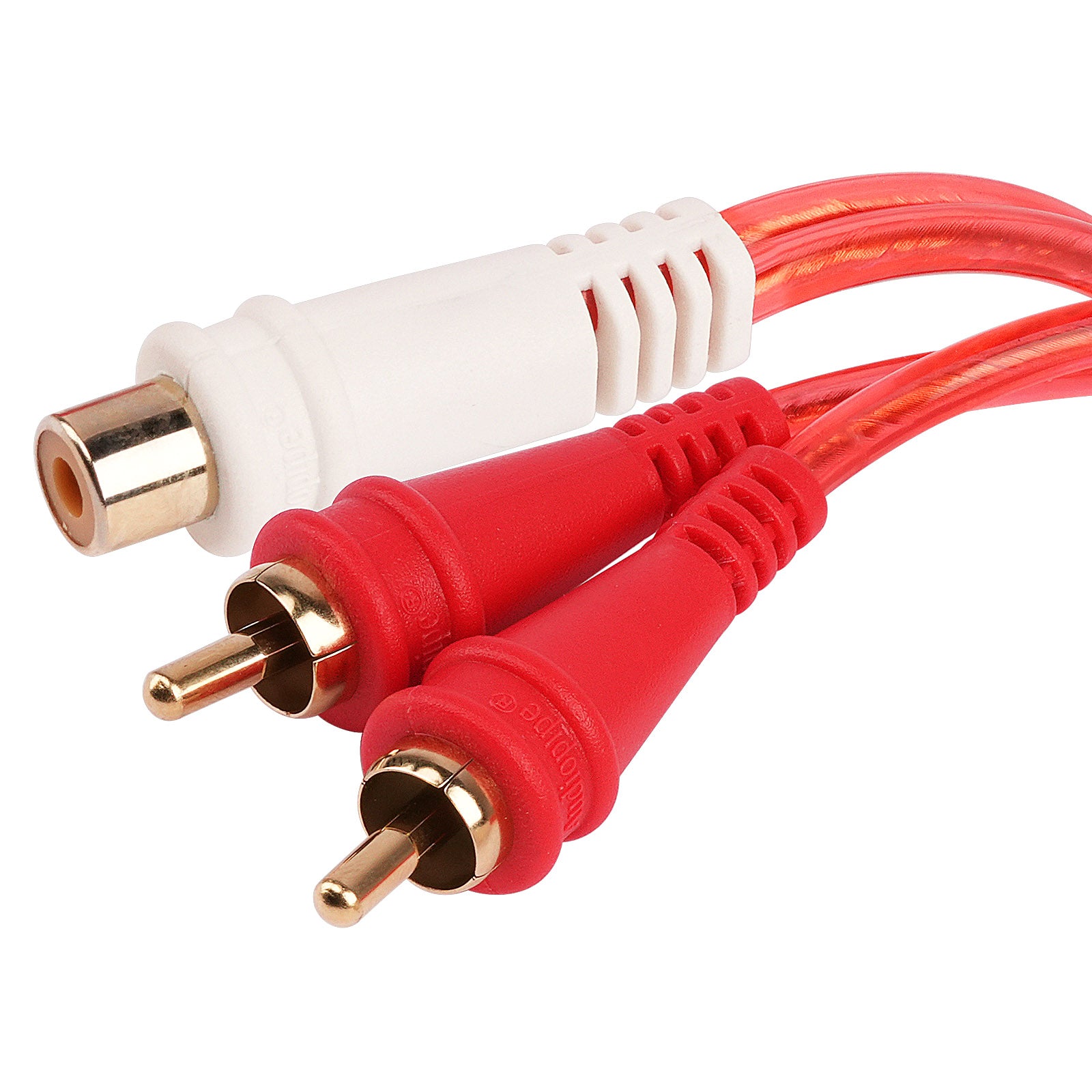 Female to 2 Male Oxygen Free RCA Audio Splitter (BMV-G-YF-2M), 10-Pack (10 Individual Cables)