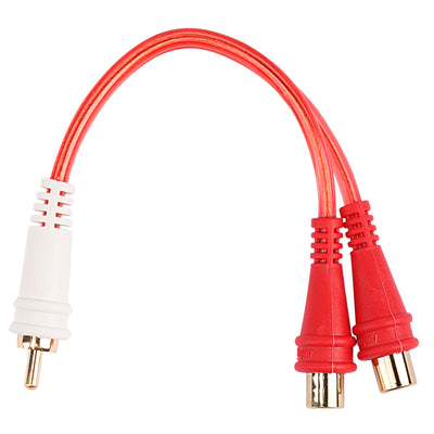 Male to 2 Female Oxygen Free RCA Audio Splitter (BMV-G-YM-2F), 10-Pack (10 Individual Cables)