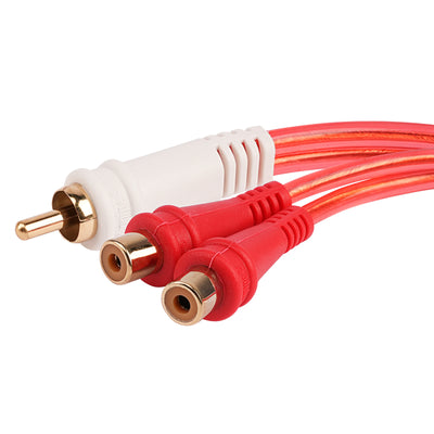 Male to 2 Female Oxygen Free RCA Audio Splitter (BMV-G-YM-2F), 10-Pack (10 Individual Cables)