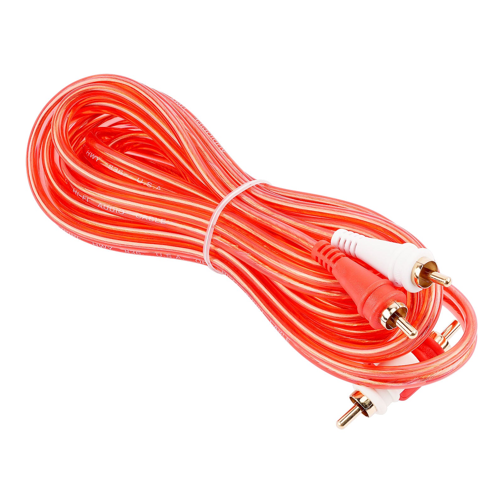 10FT Oxygen Free RCA Audio Cable With Right Angle (BMV-GRA-10), 10-Pack (10 Individual Cables)