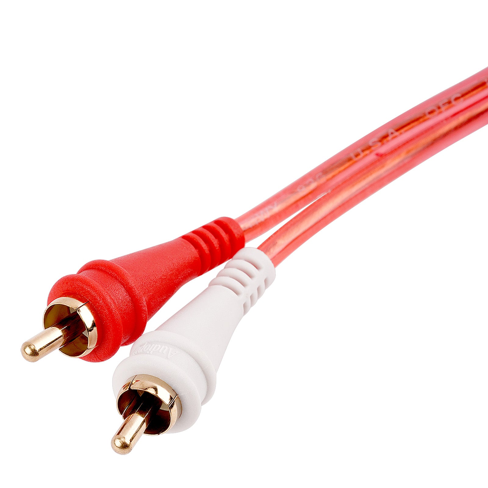 12FT Oxygen Free RCA Audio Cable With Right Angle (BMV-GRA-12), 10-Pack (10 Individual Cables)