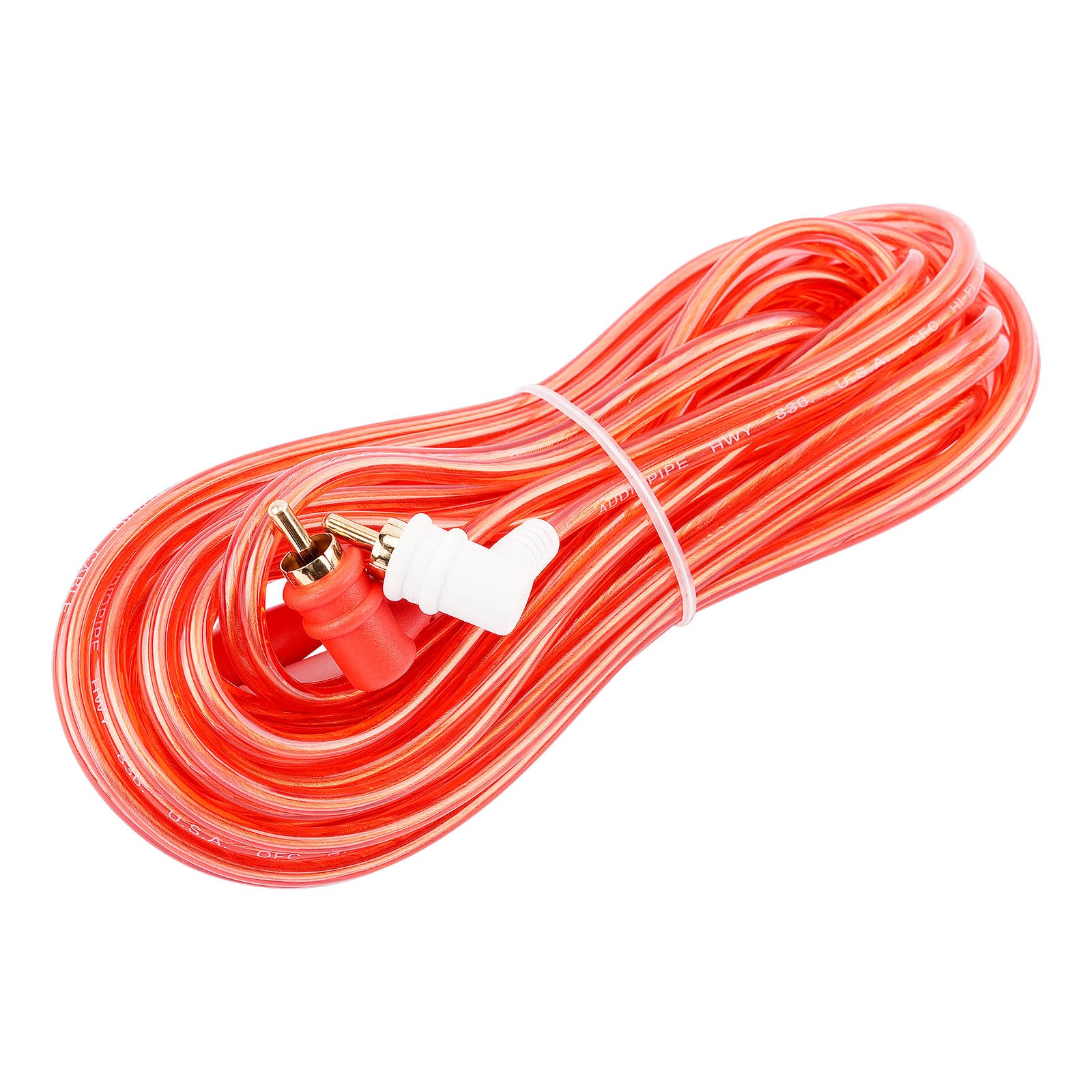 15FT Oxygen Free RCA Audio Cable With Right Angle (BMV-GRA-15), 10-Pack (10 Individual Cables)