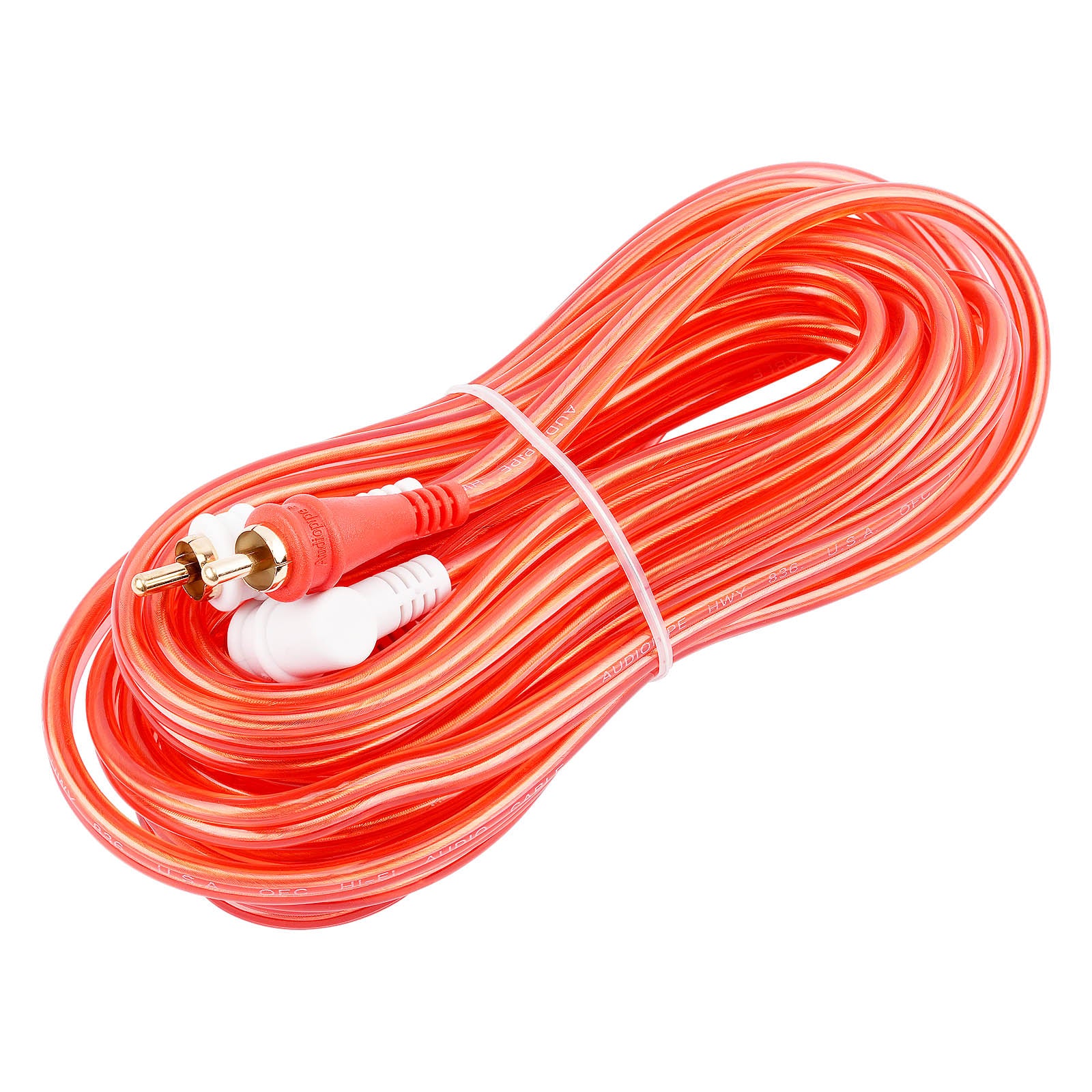 17FT Oxygen Free RCA Audio Cable With Right Angle (BMV-GRA-17), 10-Pack (10 Individual Cables)