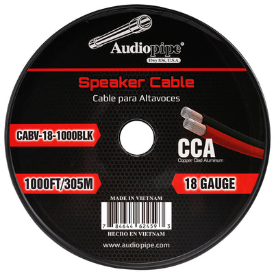 1000FT 18AWG Speaker Cable (CABV-18-1000BLK)