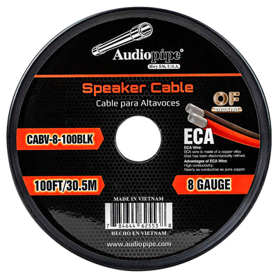 100FT 8AWG Speaker Cable (CABV-8-100 BLK)