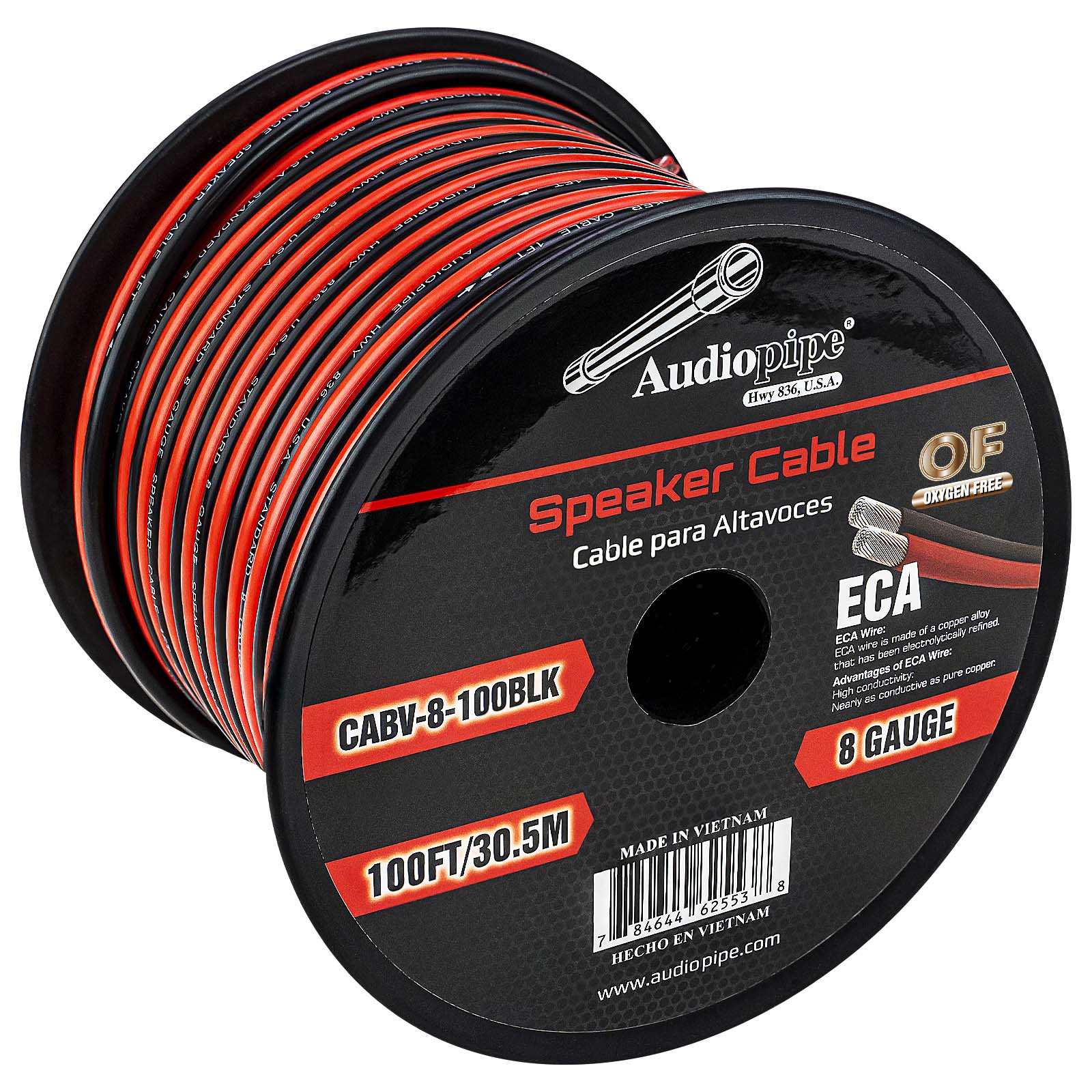 100FT 8AWG Speaker Cable (CABV-8-100 BLK)