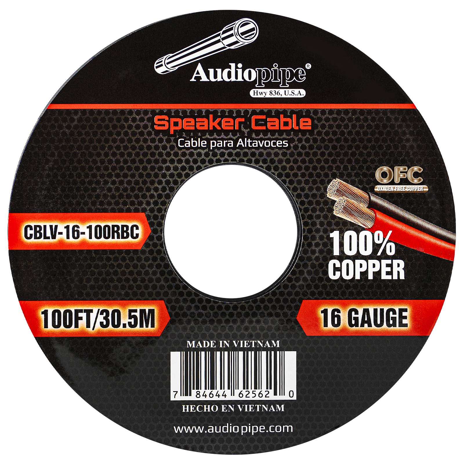 100FT 16AWG Speaker Cable (CBLV-16-100RBC)