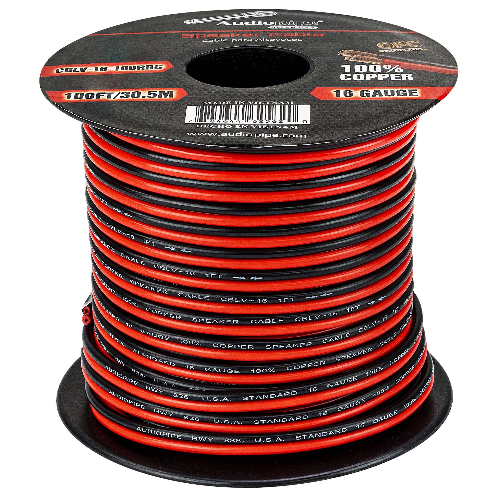 100FT 16AWG Speaker Cable (CBLV-16-100RBC)