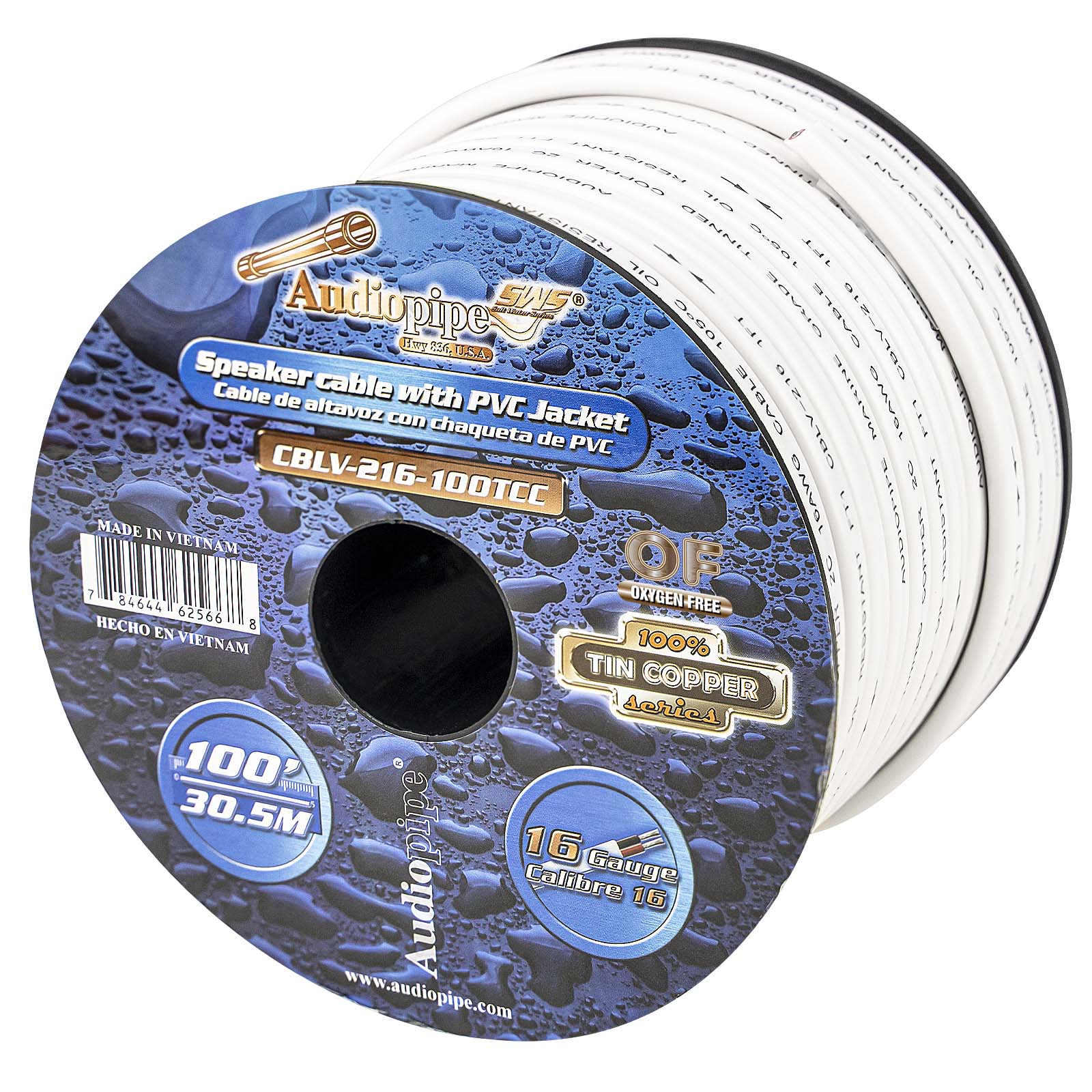 100FT 16AWG Speaker Cable with PVC Jacket (CBLV-216-100TCC)