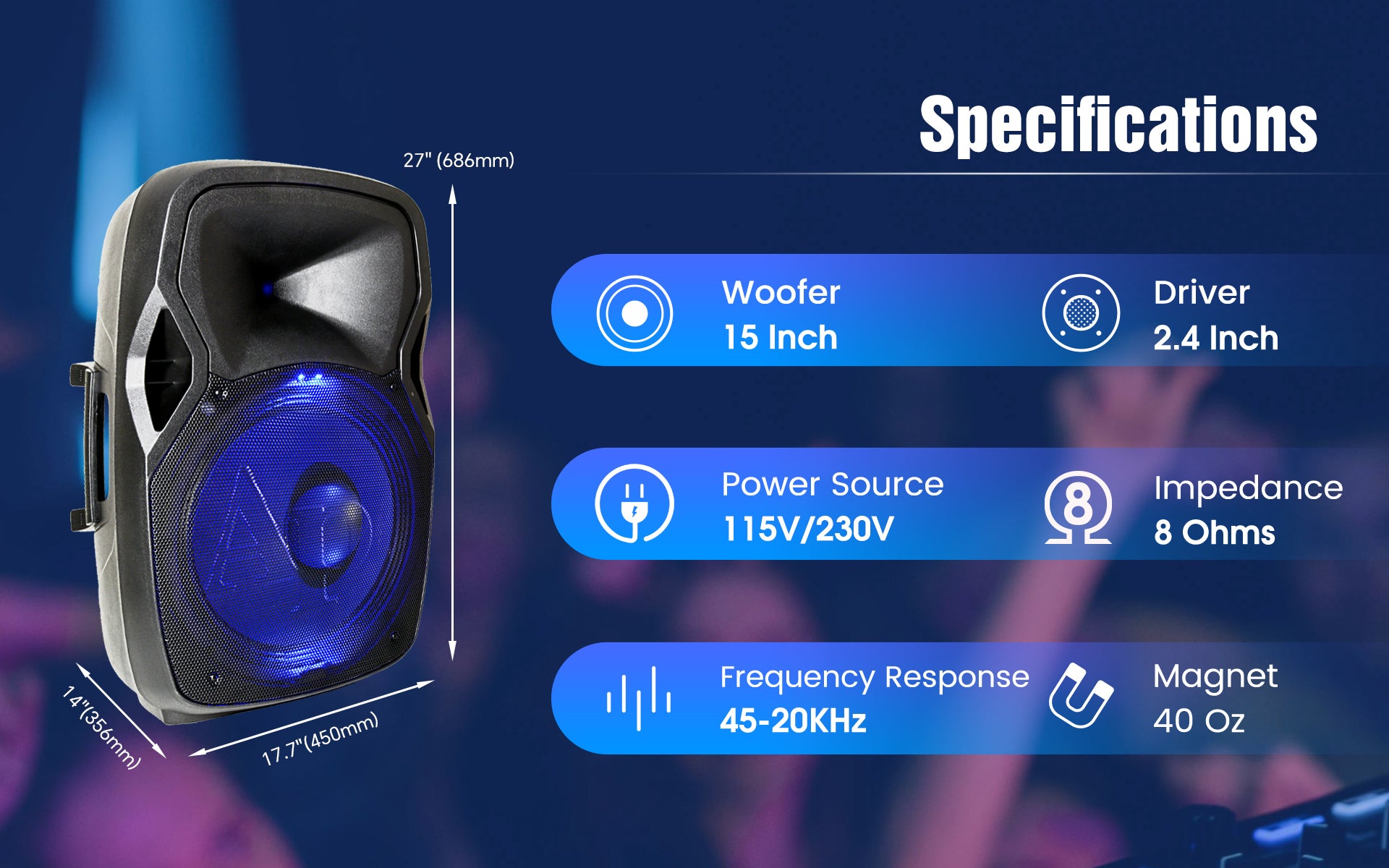 DJAP-1567A-CMB Professional Passive Loudspeaker | Audiopipe