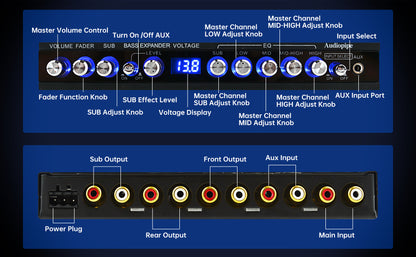 Audiopipe 5 Band Graphic Equalizer with 9 Volt RCA Output (EQ-515DXP)