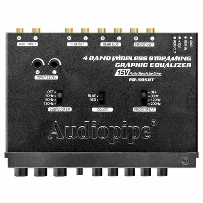 Audiopipe 4 Band Wireless Streaming Graphic Equalizer (EQ-595BT)