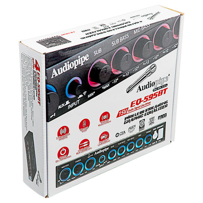 Audiopipe 4 Band Wireless Streaming Graphic Equalizer (EQ-595BT)