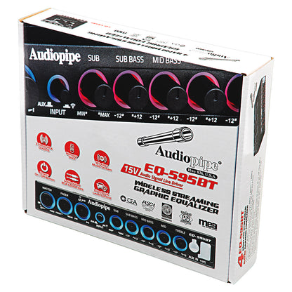 Audiopipe 4 Band Wireless Streaming Graphic Equalizer (EQ-595BT)