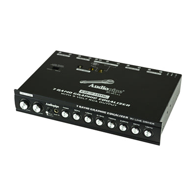 Audiopipe 7 Band Graphic Equalizer with Hi/Lo 9V Line Driver (EQ-710HL)