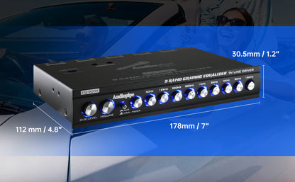 Audoppe 7 band 9v lne drver wth subwoofer control graphc Audoppe 7 band 9v lne drver wth subwoofer control graphc