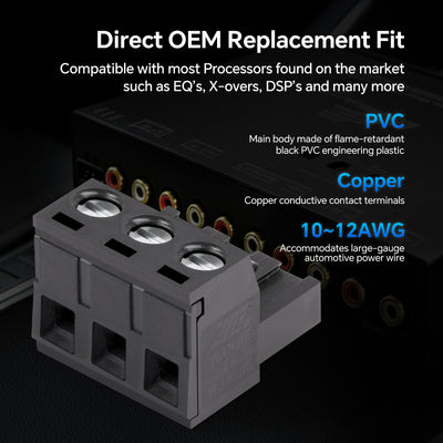 3-Pin 12V Molex Power Connector (EQ-CON-12V), Sold Individually