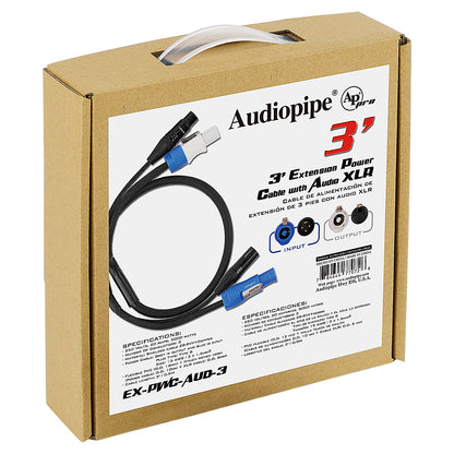 3Ft Extension Power Cable with Audio XLR Connectors (EX-PWC-AUD-3)