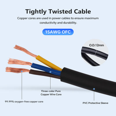 3Ft Extension Power Cable with Audio XLR Connectors (EX-PWC-AUD-3)