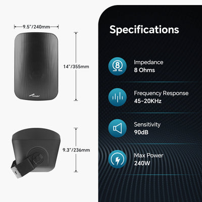 8” 2-Way Indoor/Outdoor Weatherproof Loudspeaker (ODP-853-WHT)