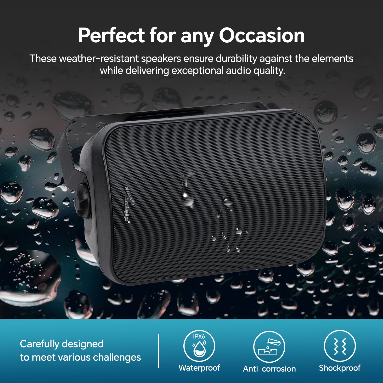 8” 2-Way Weatherproof Professional Monitor Speaker (ODP-870T-WHT), Sold individually