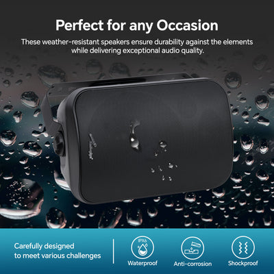 8” 2-Way Weatherproof Professional Monitor Speaker (ODP-870T-WHT), Sold individually