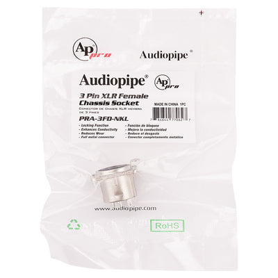 3 PIN XLR Female Chassis Socket (PRA-3FD-NKL)