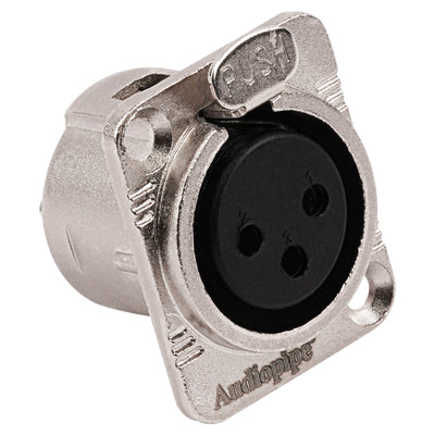 3 PIN XLR Female Chassis Socket (PRA-3FD-NKL)