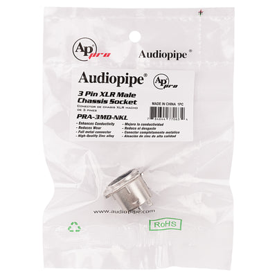 3 PIN XLR Male Chassis Socket (PRA-3MD-NKL)