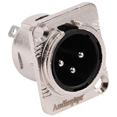 3 PIN XLR Male Chassis Socket (PRA-3MD-NKL)