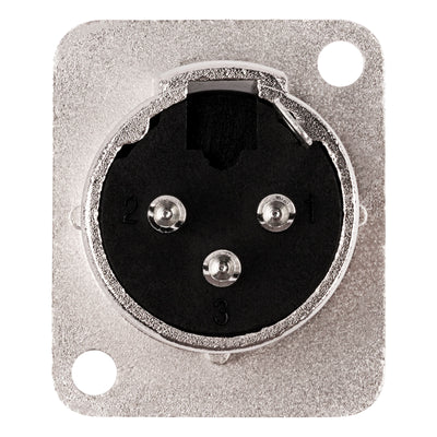 3 PIN XLR Male Chassis Socket (PRA-3MD-NKL)