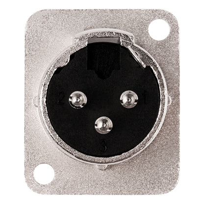 3 PIN XLR Male Chassis Socket (PRA-3MD-NKL)