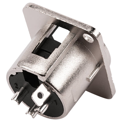 3 PIN XLR Male Chassis Socket (PRA-3MD-NKL)