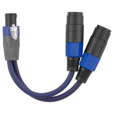 Male Quick Disconnect splitter to dual Female Quick Disconnect (PRA-SPKN-Y-M2F)