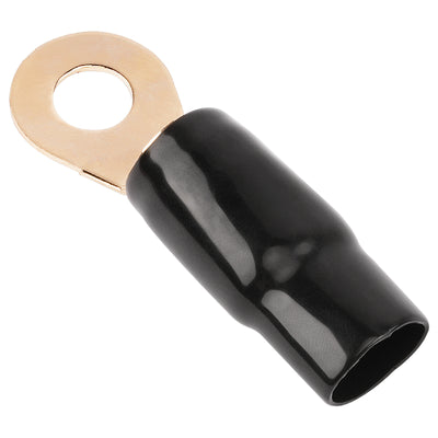 0AWG Gold Plated Ring Terminal, Black (PTRX-0BLK)