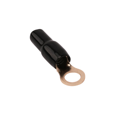 4AWG Gold Plated Ring Terminal, Black (PTRX-4BLK)