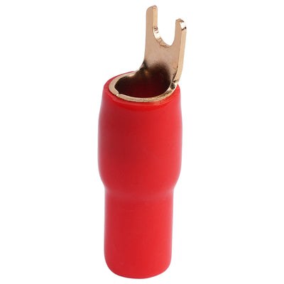 4AWG Gold Plated Spade Terminal, Red (PTSX-4RED)