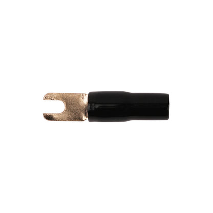 8AWG Gold Plated Spade Fork Terminal, Black (PTSX-8BLK)