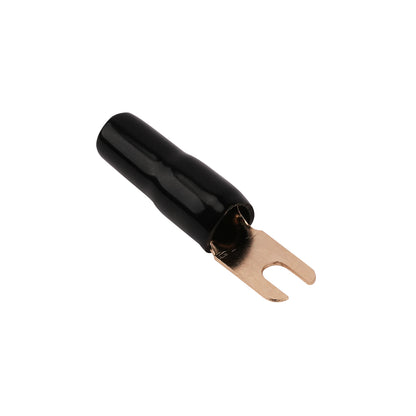 8AWG Gold Plated Spade Fork Terminal, Black (PTSX-8BLK)